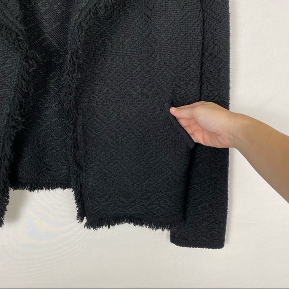 Faherty Santa Ana Black Diamond Embroidered Fringe Sweater Jacket - Picture 8 of 12